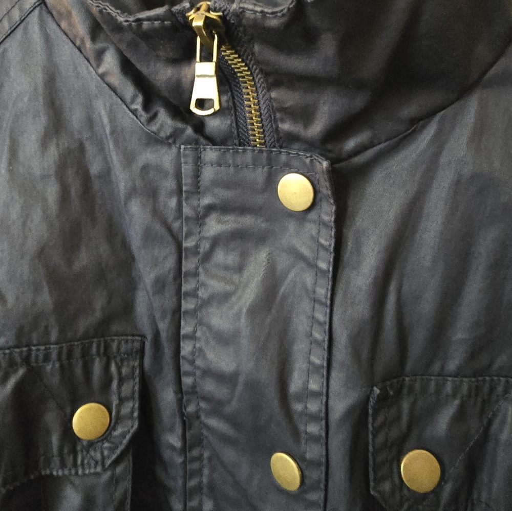 Merona Jacket Size Large Navy Blue Button Up With Zipper Closure - Picture 3 of 12